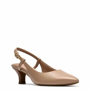 Women’s Slingback Kitten Heel Pumps — Nude 7.5